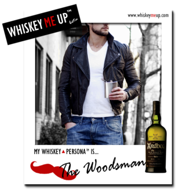 Whiskey Me Up Whiskey Persona Polaroid for Woodsman with Ardbeg 10 (front)