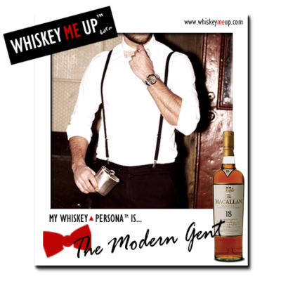 Whiskey Me Up Whiskey Persona Polaroid for Modern Gent with Macallan 18 Sherry (front)