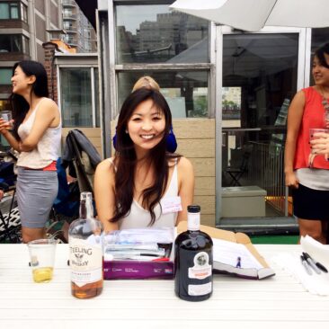Our founder Rose Jia at the Whiskey Me Up event at The Soho Loft with David Drake and Amex Innovators