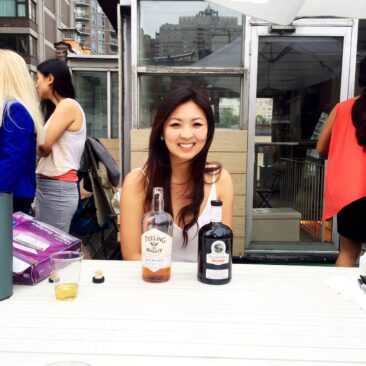 Our founder Rose Jia at the Whiskey Me Up event at The Soho Loft with David Drake and Amex Innovators