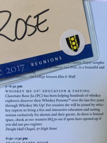 Whiskey Me Up at the Yale Reunion: Program